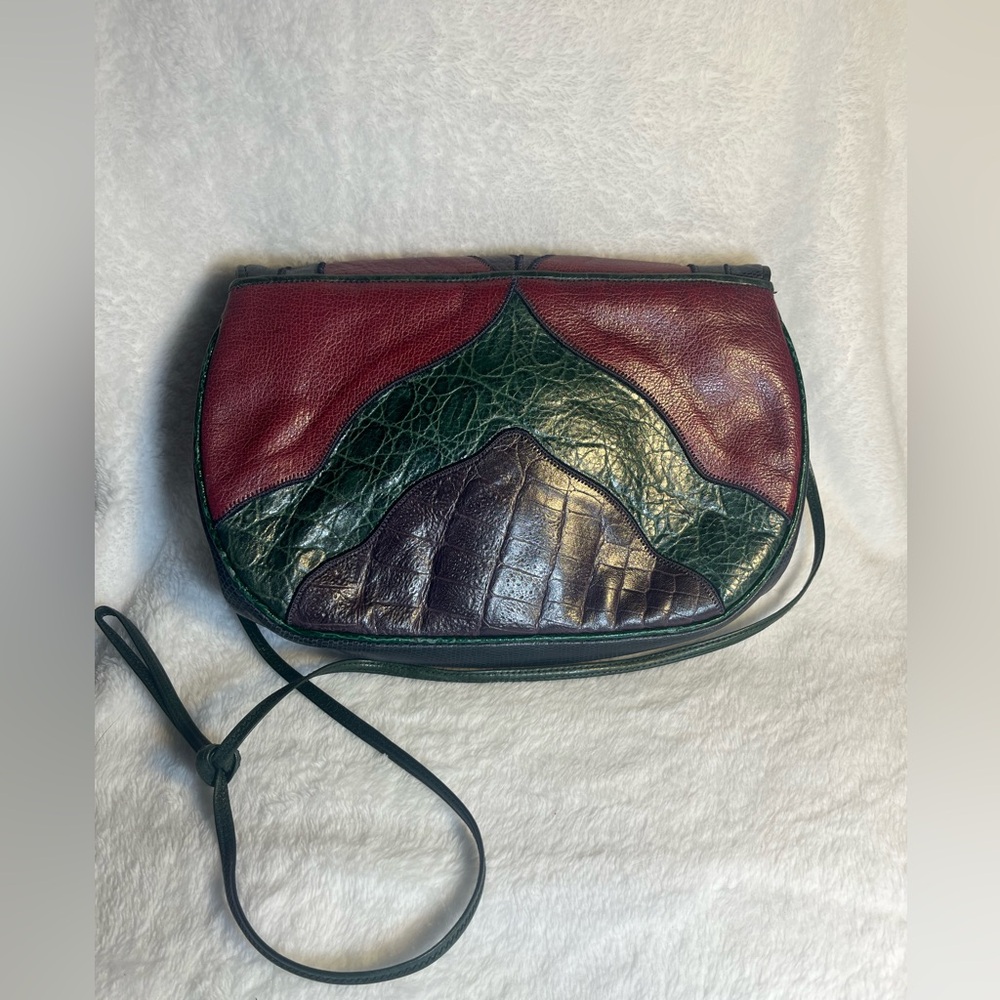 Vintage Sharif Leather Patchwork Pattern Handbag - image 2